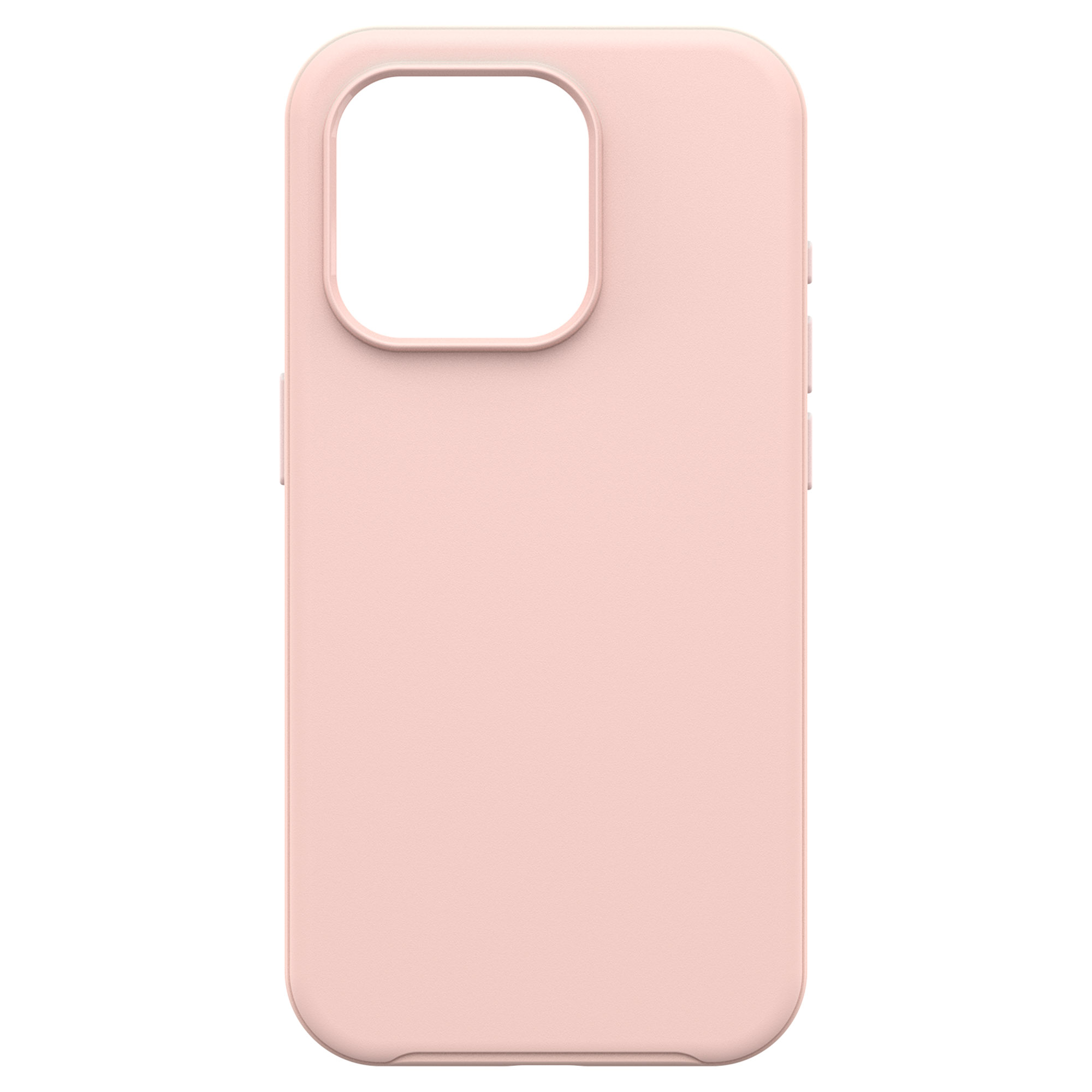 Funda rosa para teléfono con recorte para la cámara. Color liso.