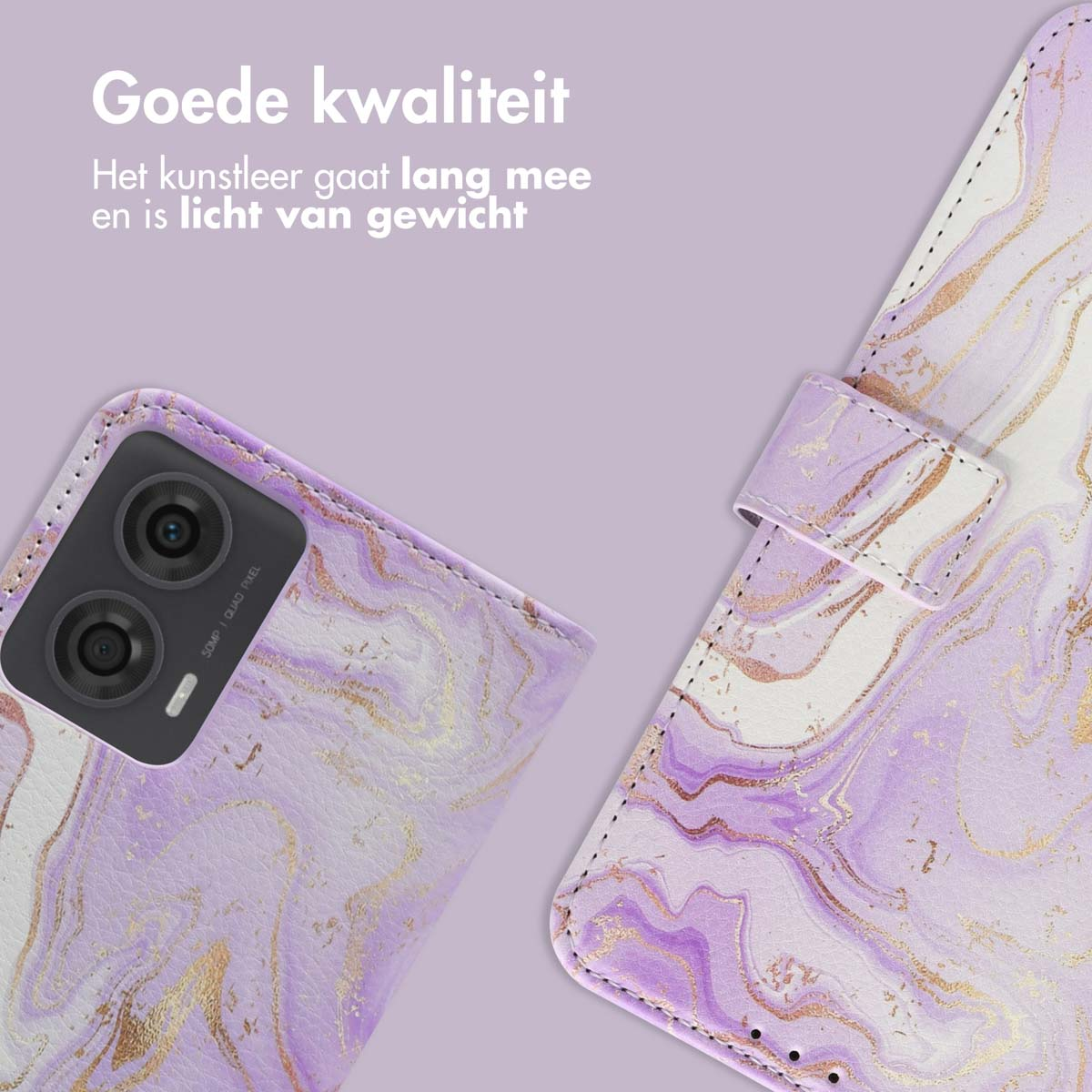 IMOSHION Design Bookcase Telefoonhoesje voor Motorola Motorola Moto G24 Power Meerkleurig
