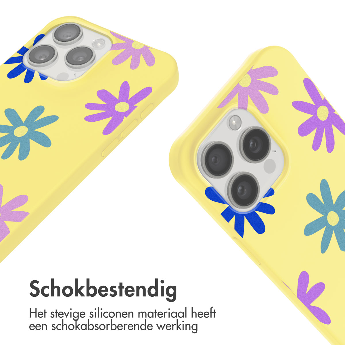 IMOSHION Siliconen design hoesje met koord geschikt voor Apple iPhone 15 Pro Telefoonhoesje voor Apple iPhone 15 Pro Meerkleurig