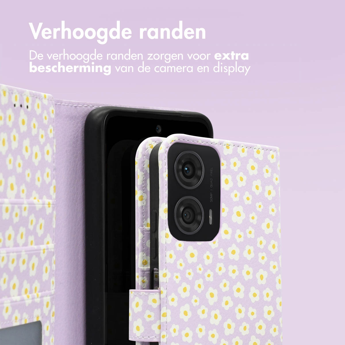 IMOSHION Design Bookcase Telefoonhoesje voor Motorola Motorola Moto G24 Power Meerkleurig