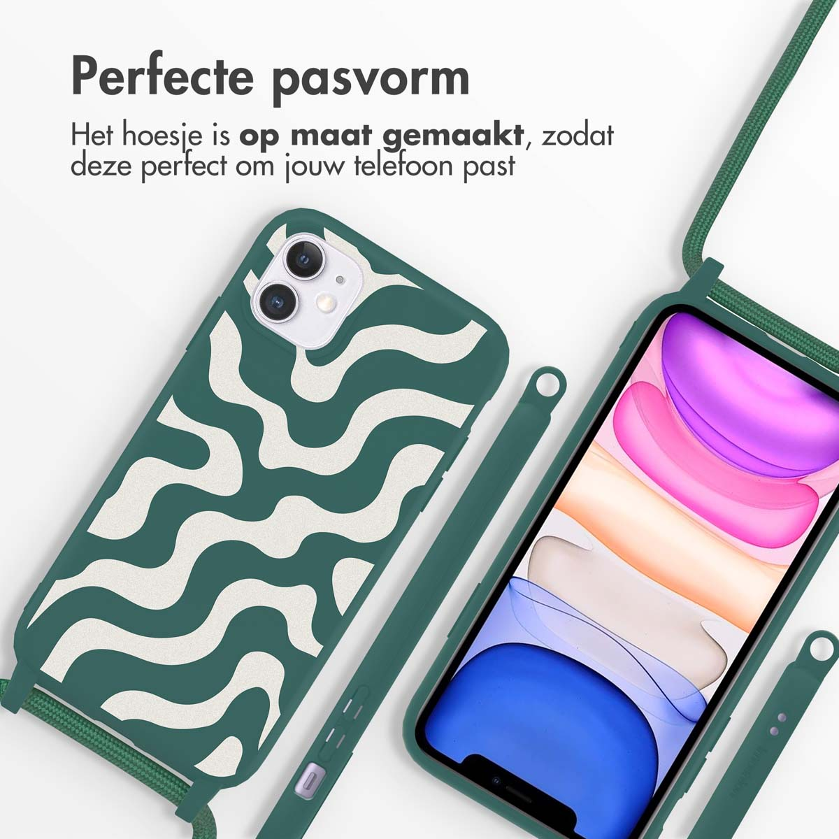 IMOSHION Siliconen design hoesje met koord, Backcover, Apple, iPhone 11, Bunt