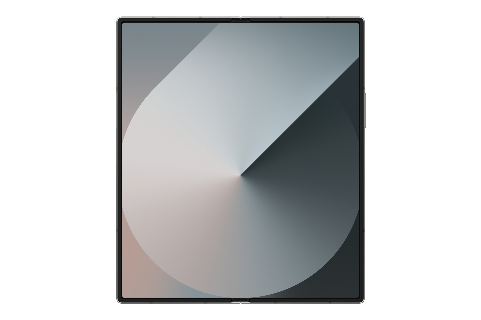 Tablet z gradientem w odcieniach szarości i czarną obwódką, wyśrodkowany na białym tle.