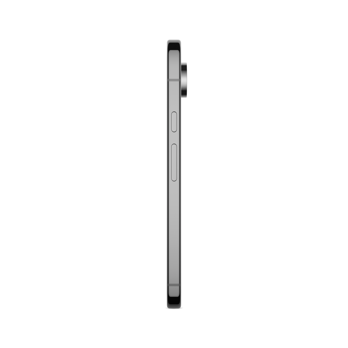 Widok z boku smartfona, pokazujący aparat i przyciski.