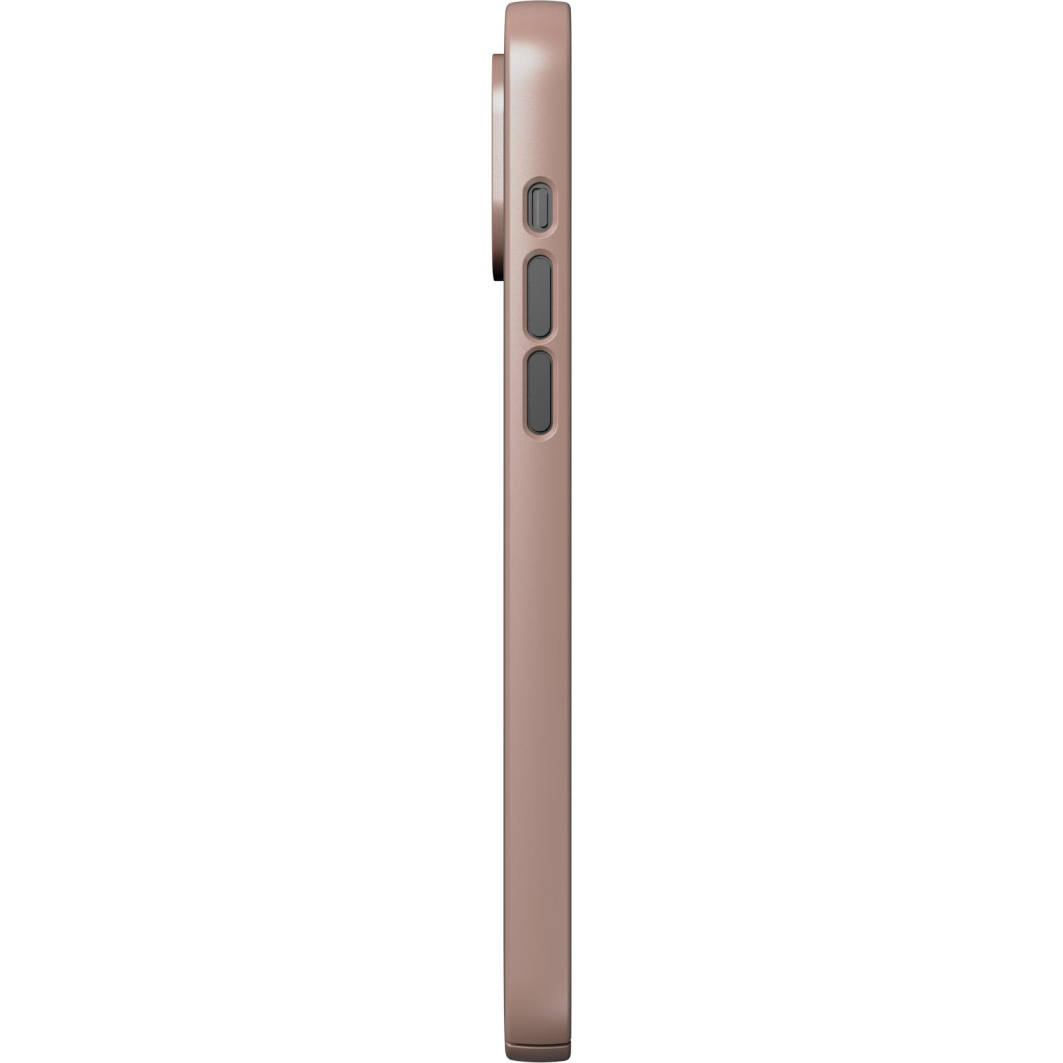 Roségouden telefoonhoes. Witte achtergrond.