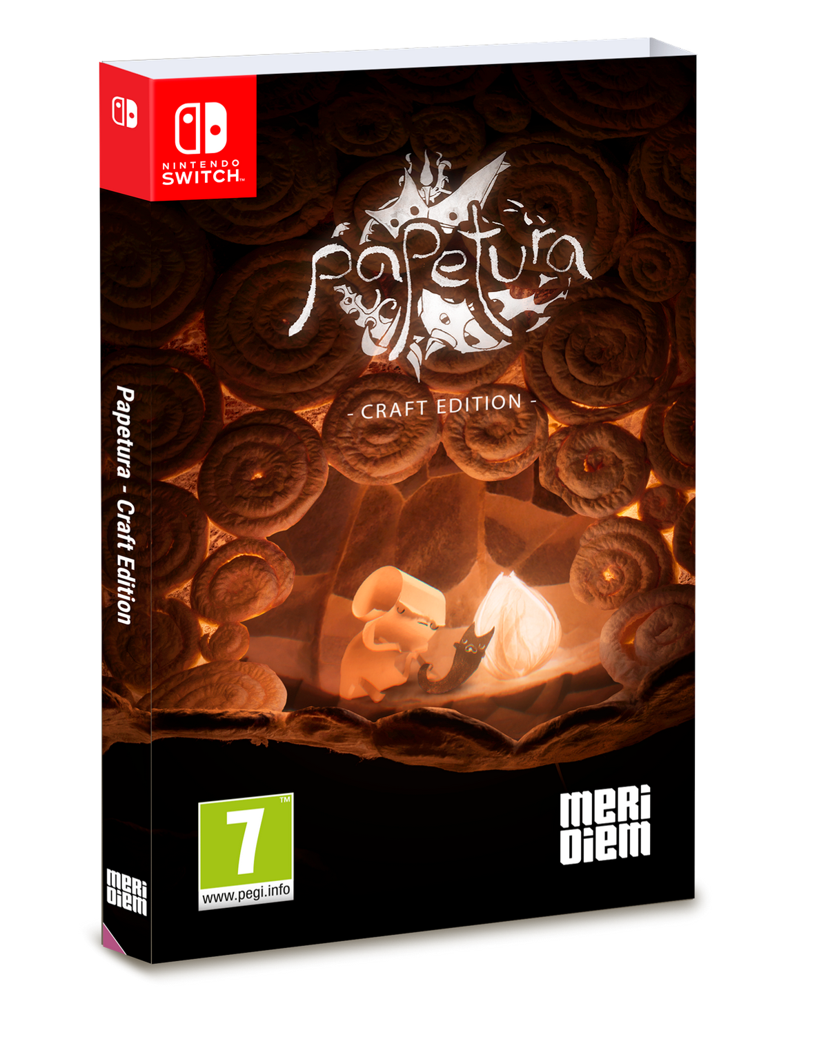 Eine Spielbox mit dunklem Hintergrund. Der Umschlag zeigt eine Spielszene und das Nintendo Switch Logo.