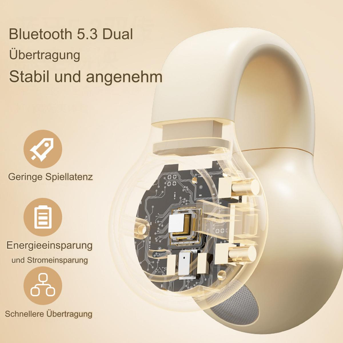 Ein transparenter Kopfhörer mit hervorgehobenen internen Komponenten; ein Diagramm zeigt die interne Struktur.