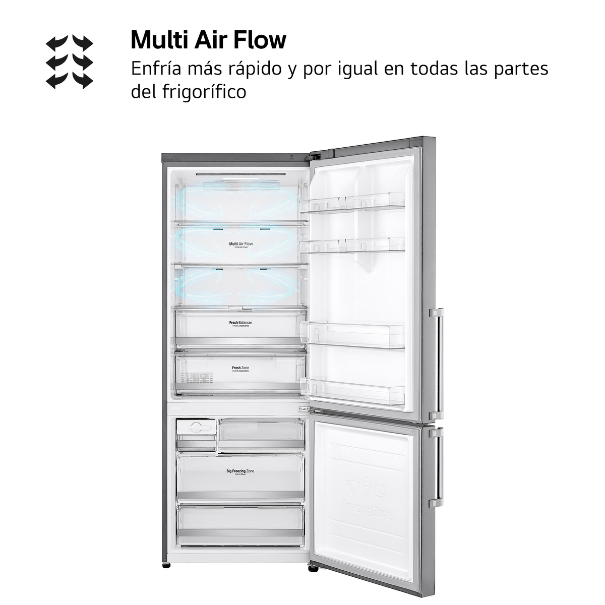 LG GBB569NSAGB Kühl- und Gefrierkombinationen (D, 225 kWh, 185.00 cm hoch, Stahl)