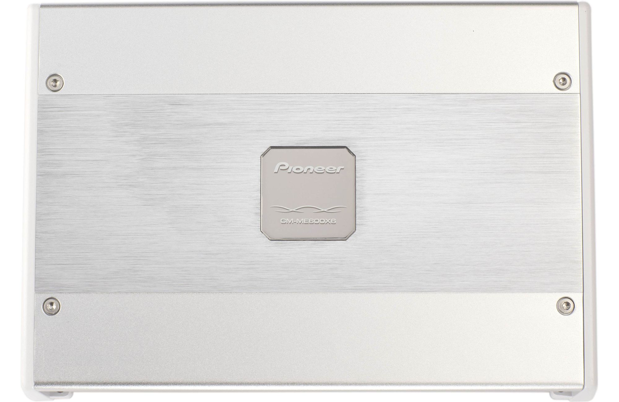 Silbernes Metallgerät mit Pioneer-Logo in der Mitte, Schrauben an den Seiten.