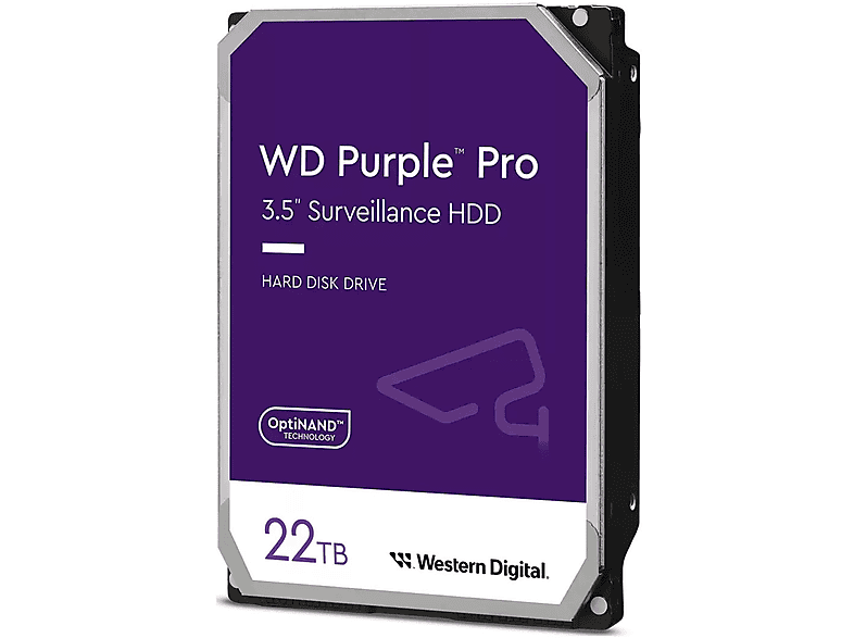 Disco duro HDD interno 22 TB - WESTERN DIGITAL Purple Pro