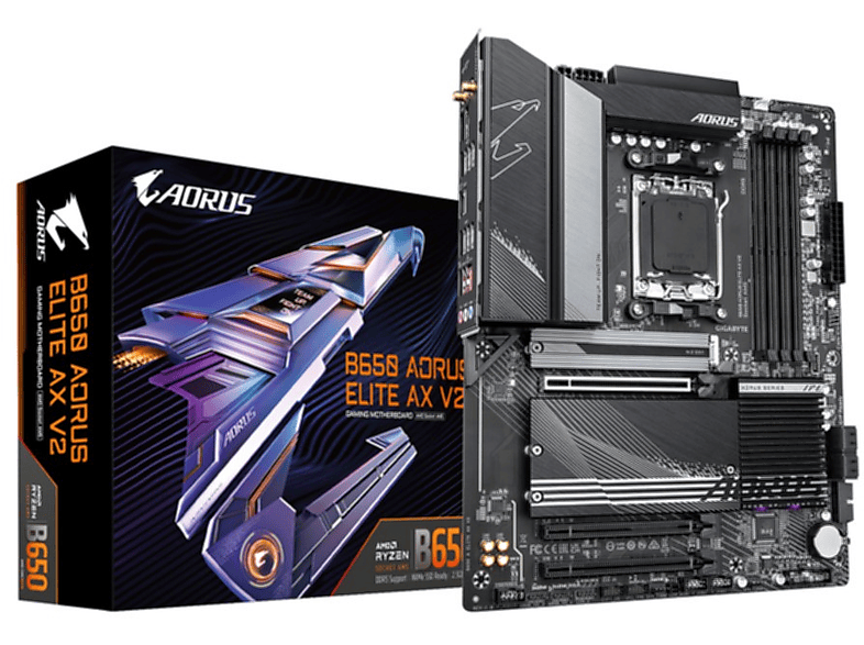 Placa base  - Gigabyte B650 AORUS ELITE AX V2 placa base AMD B650 Zócalo AM5 ATX GIGABYTE