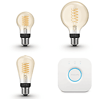 MediaMarkt PHILIPS HUE Starterspakket E27 met 3 Filament Lampen Mix Wit - Incl. 1 Hue Bridge, Hue White aanbieding