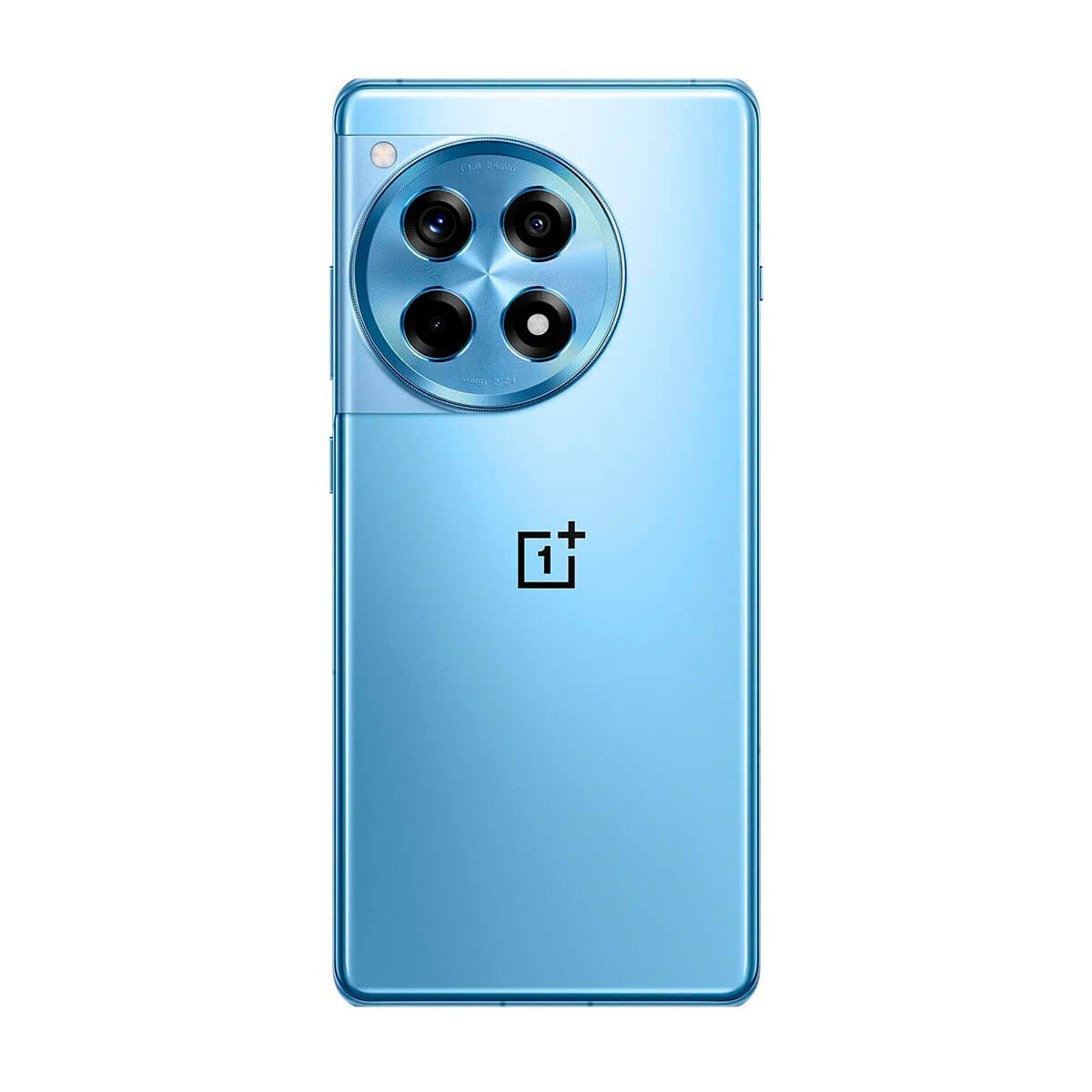 Hellblaues Smartphone mit mehreren Rückkameras.
