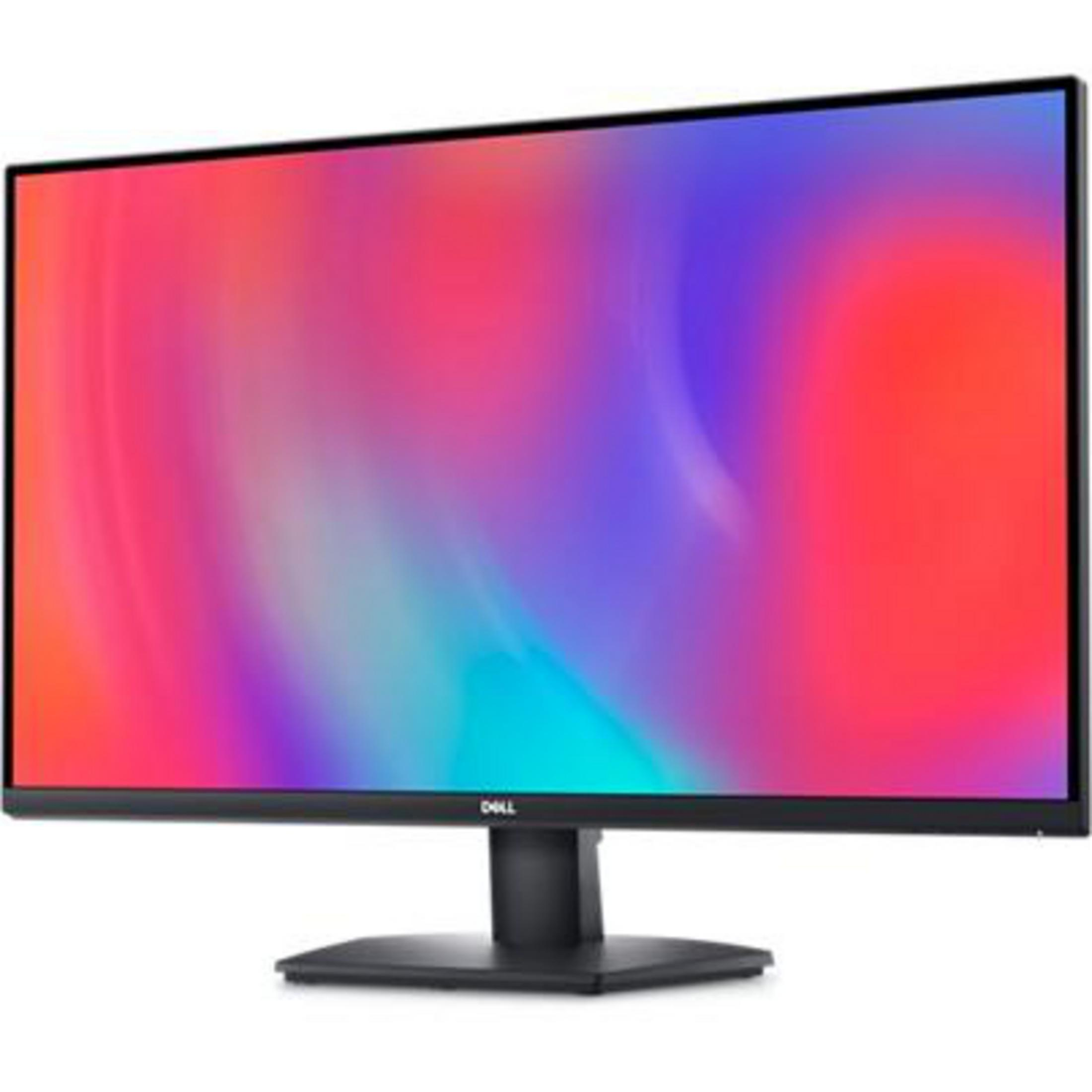 Dell-Monitor, der ein farbenfrohes abstraktes Bild anzeigt.
