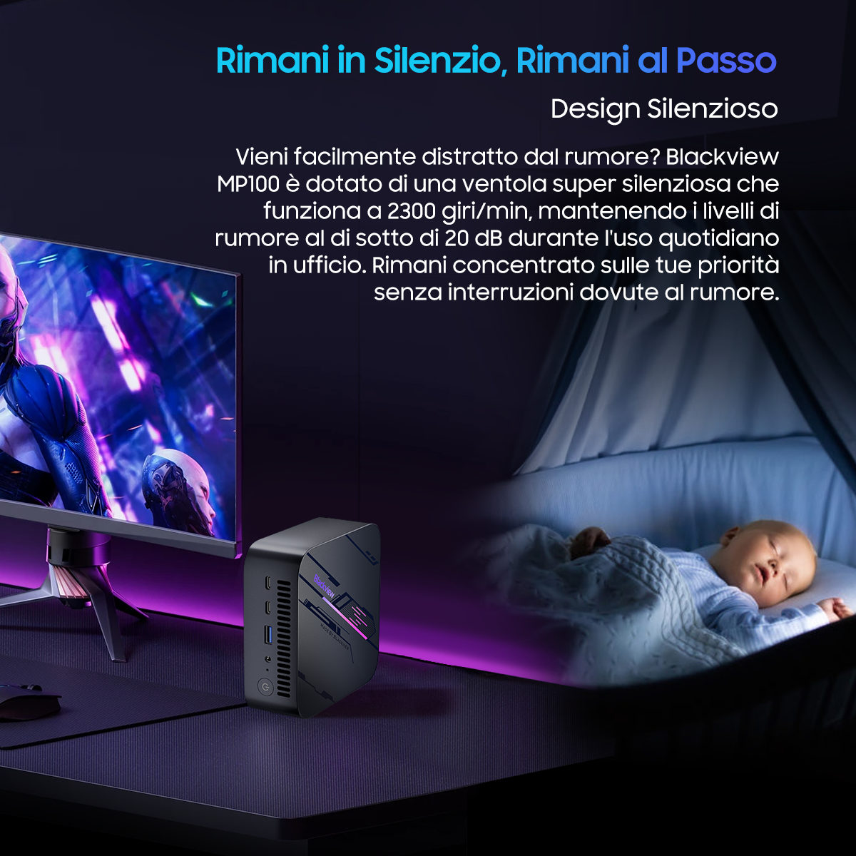 BLACKVIEW Mini PC MP100-7430U, AMD, AMD Ryzen™ 5 7430U (Hasta 4.3GHz), 4.3 GHz, Radeon™ RX Vega 7, RAM 16 GB, 512 GB SSD