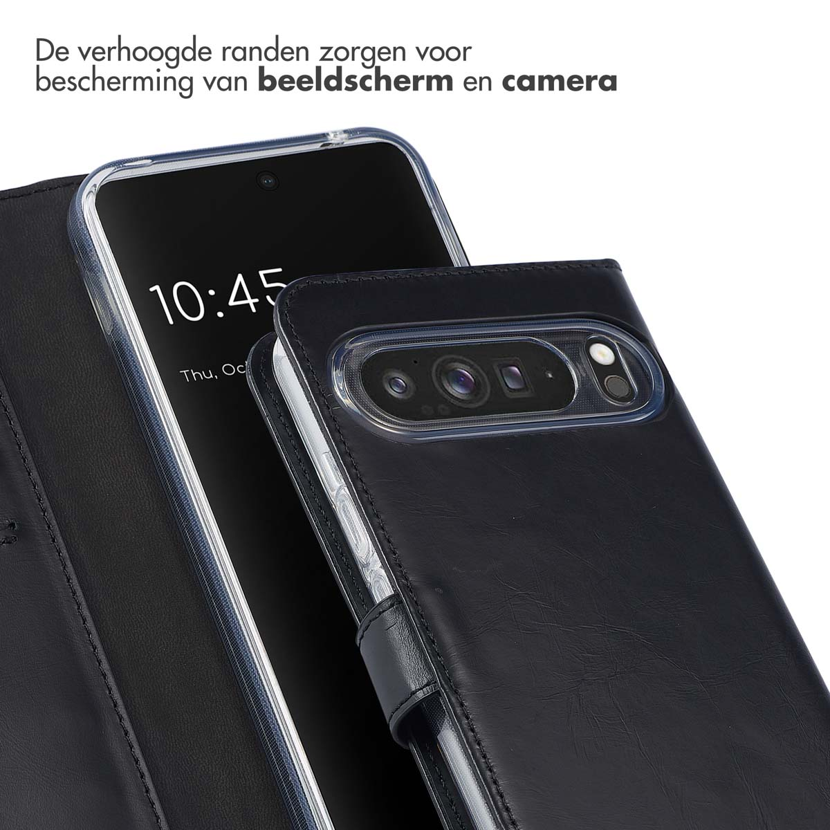 SELENCIA Coque folio compatible avec Google Pixel 9 Pro XL Étui de Téléphone voor Google Google Pixel 9 Pro XL Noir