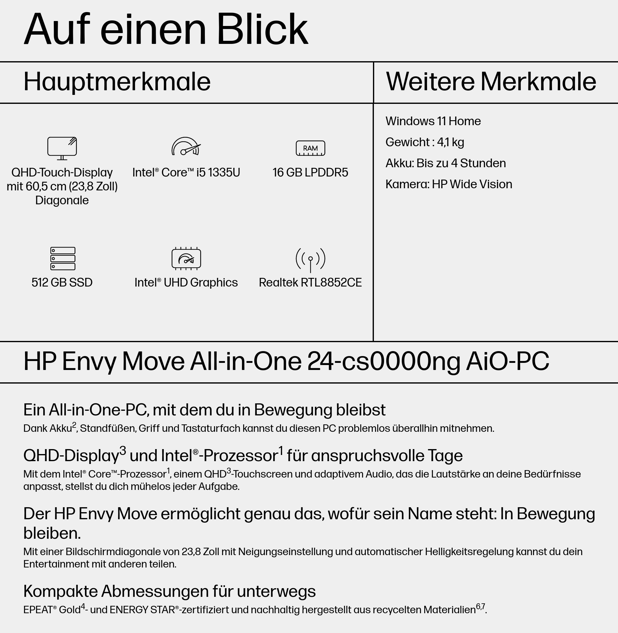 Reklama z tekstem i ikonami, szczegółowo opisująca funkcje komputera.
