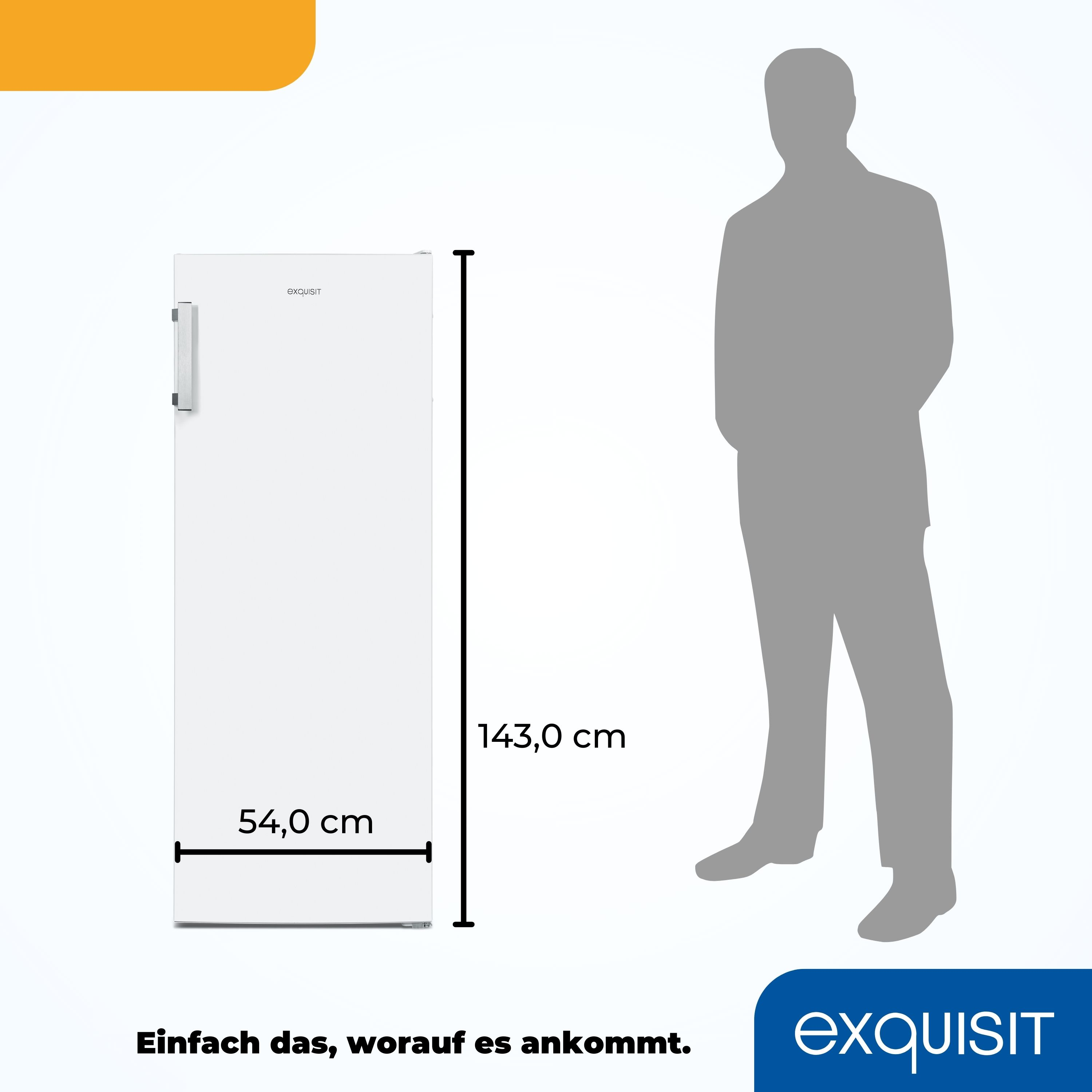 Un refrigerador blanco con dimensiones y una silueta humana para escala, indicando altura y ancho.