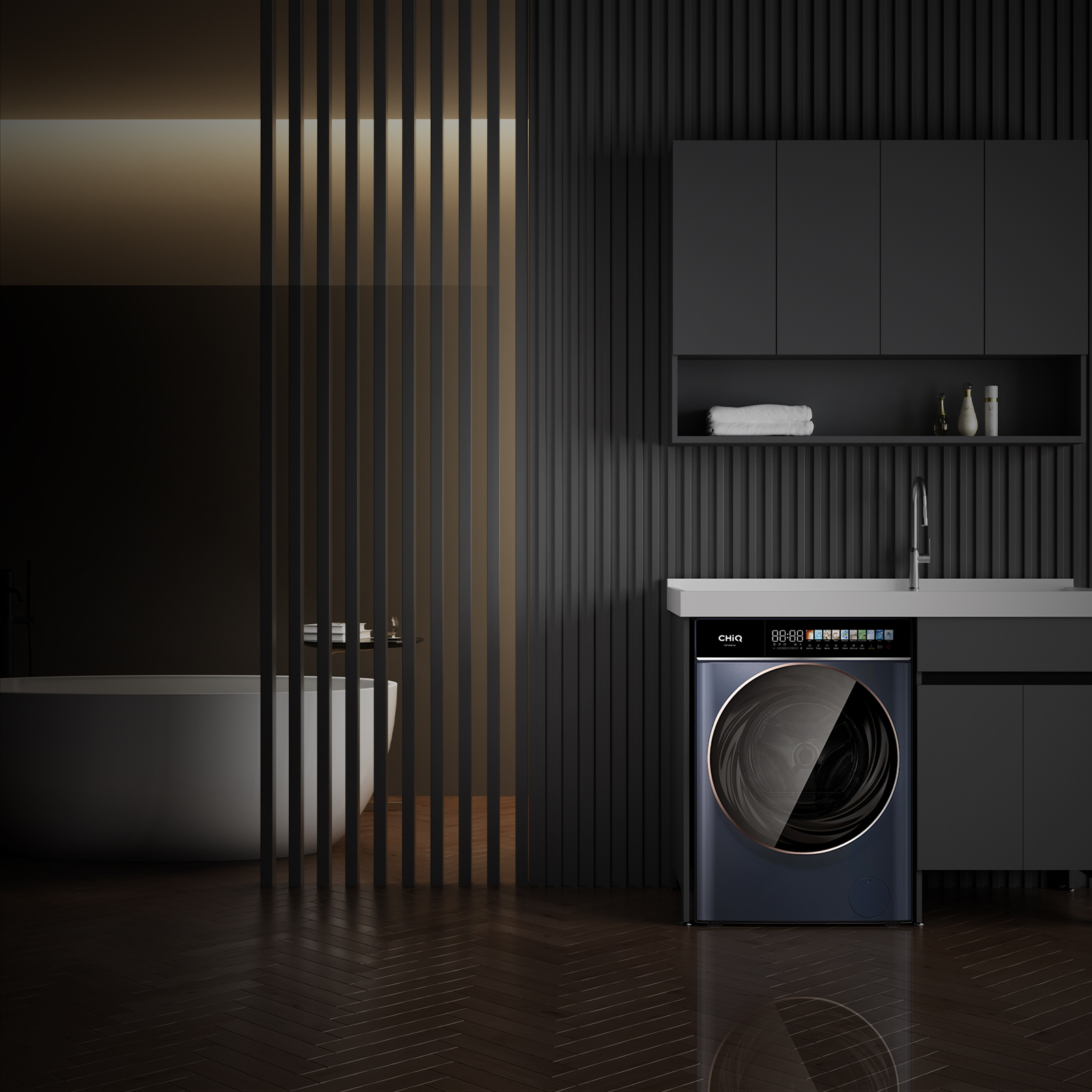 CHIQ CW106581AX LAVATRICE, Caricamento frontale, 10 kg, 12 programmi, Profondità 57,70 cm, Giri 1400 rpm, grigio, livello rumorosità centrifuga 76 dB(A), Classe A