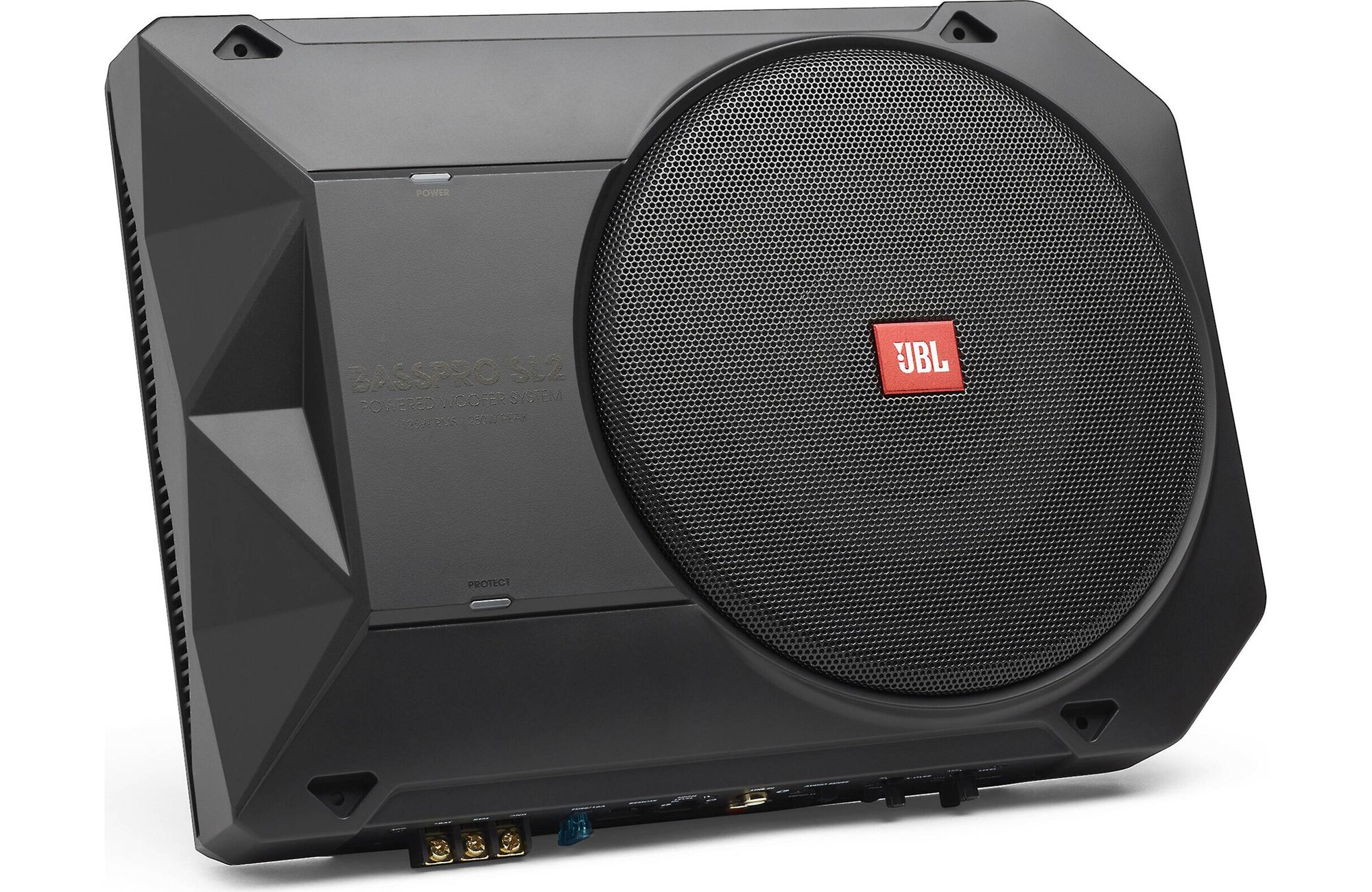 Schwarzer JBL BassPro 12 Subwoofer mit prominentem Lautsprecher und JBL-Logo.