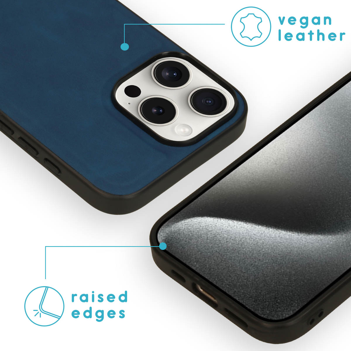 IMOSHION rimovibile 2 in 1 Luxury Book Cover per Apple iPhone 16 Pro Max, Blu