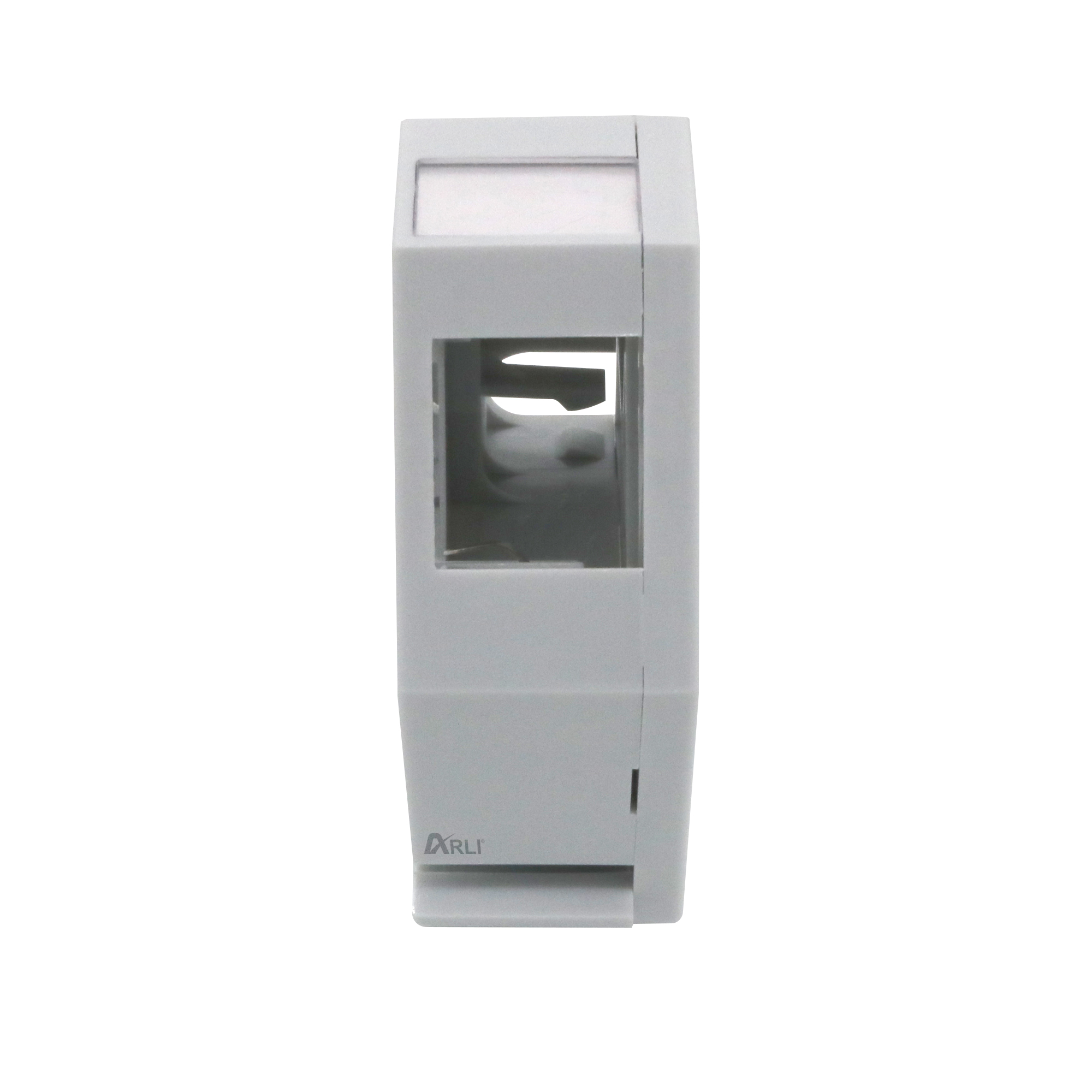 Ein graues, rechteckiges Netzwerkmodul mit dem Logo 'ARLI'.