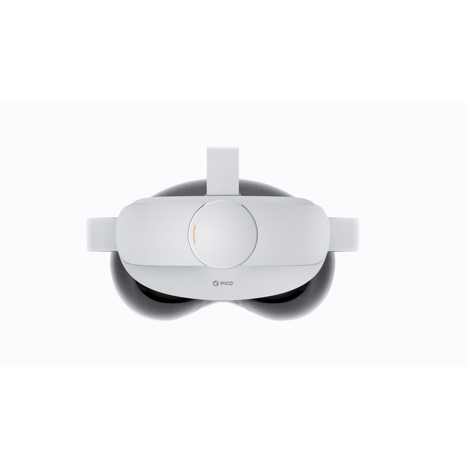 Draufsicht auf ein weißes VR-Headset mit dem Pico-Logo.