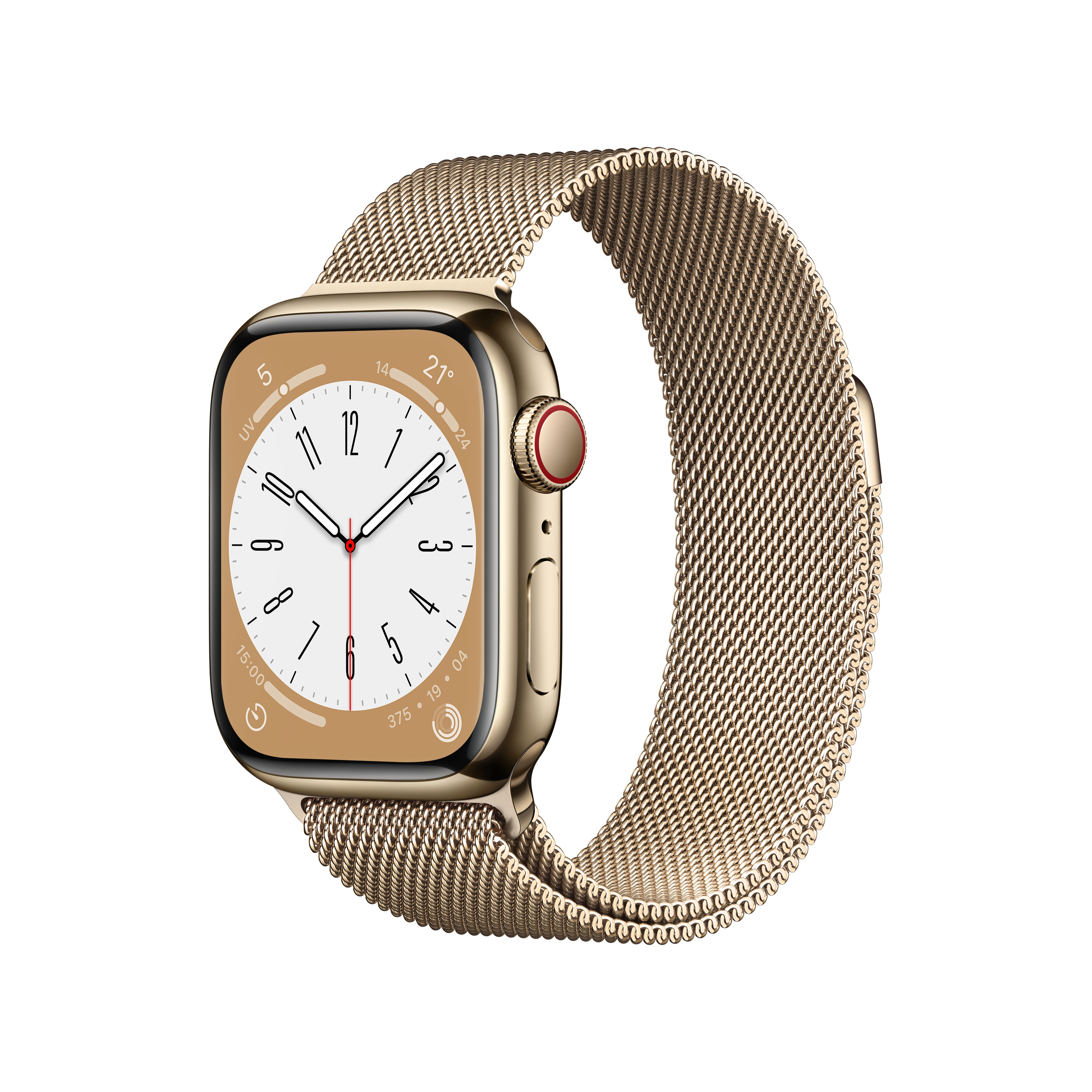 APPLE S8 GPS+CEL 41 GOLD STAINL ST W GOLD MILANESE Smartwatch Edelstahl Milanaise, 130 - 200 mm, Armband: Gold, Gehäuse: Gold