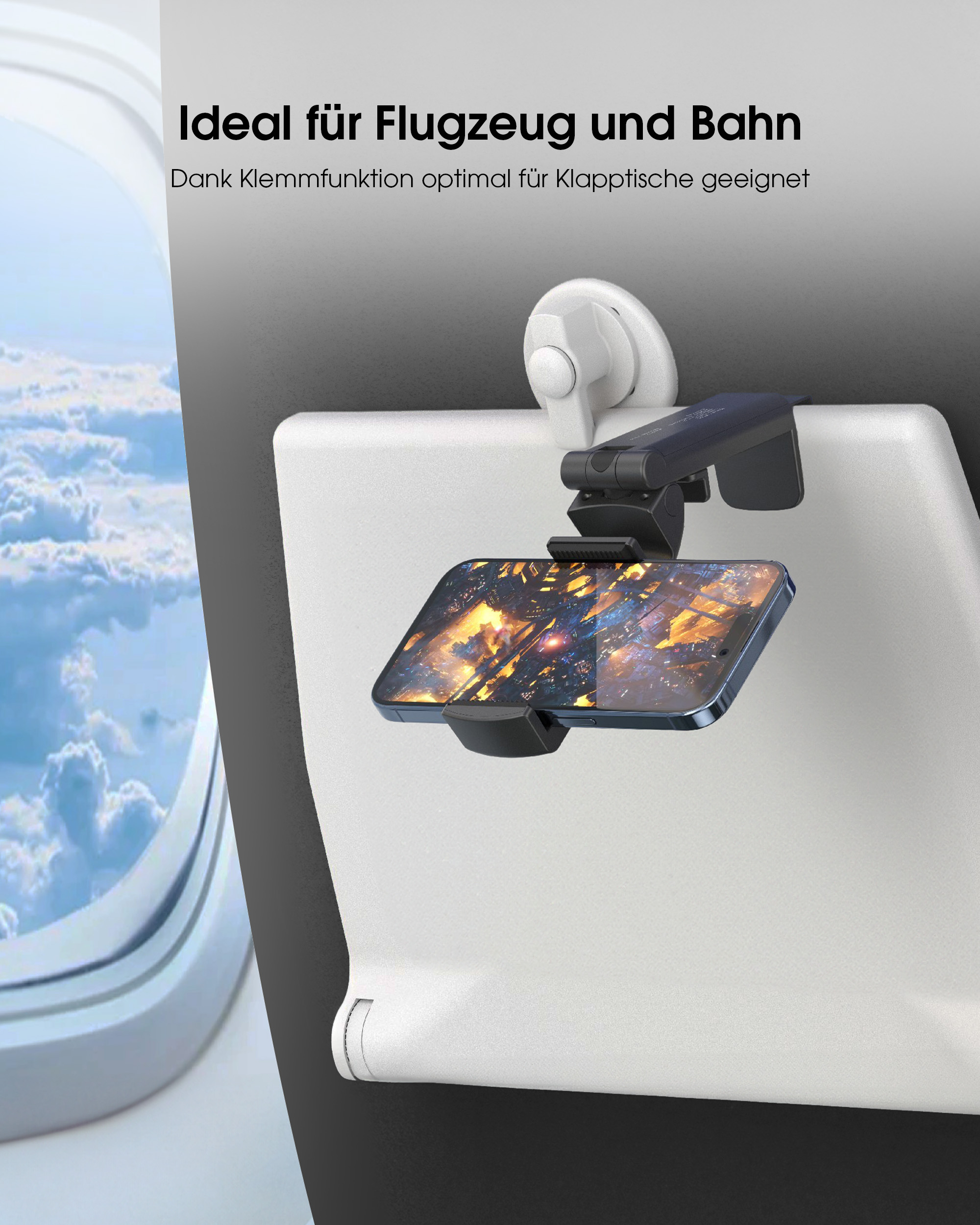 EEEKit Magnet Handyhalterung Fahrrad - 360° Drehbar Für Lenker Bis 4cm