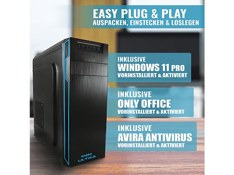 Mini PC | GREED Ultra 7 - Ordenador de oficina, Intel Core i7-6700