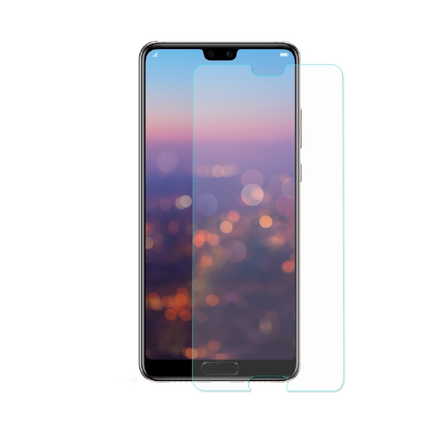 Smartphone mit angebrachter Displayschutzfolie, zeigt den Bildschirm und den Schutz.