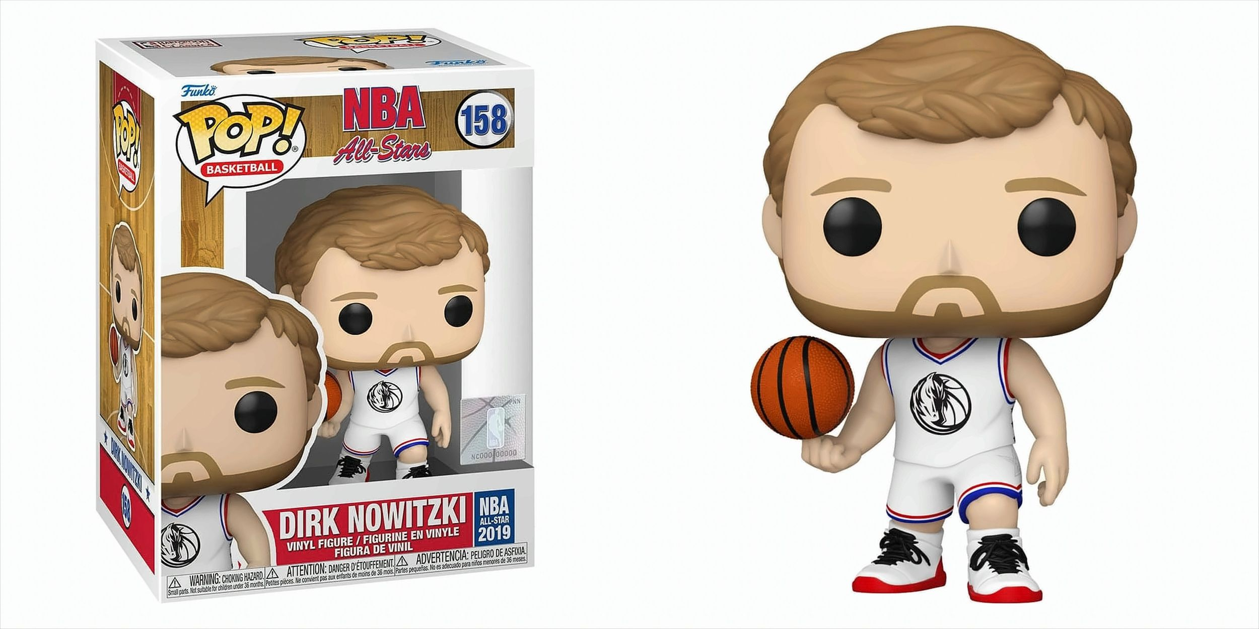 Dirk Nowitzki Funko Pop Figur mit Box, Basketballspieler-Figur.