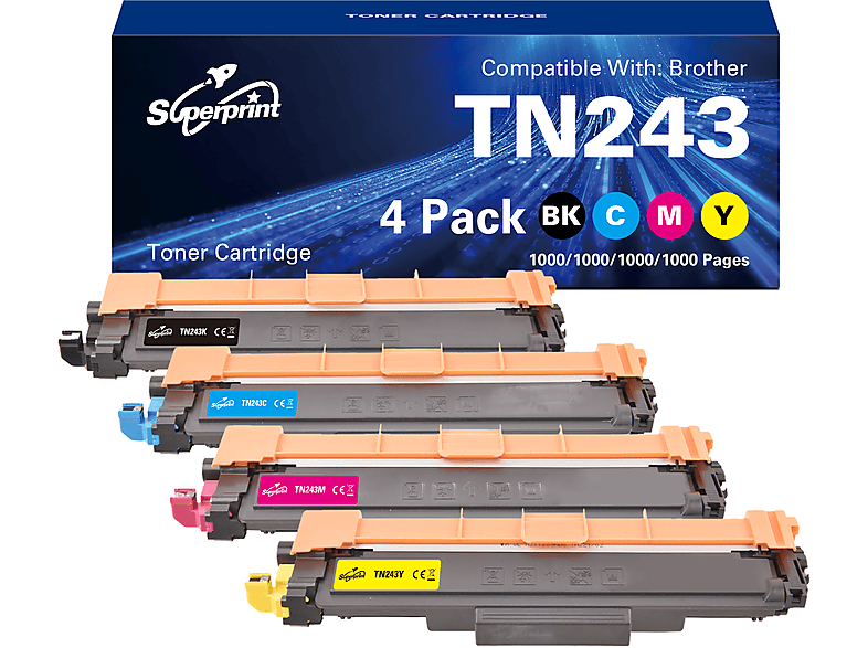 SUPERPRINT TN243CMYK Toner Schwarz, Cyan, Magenta, Gelb (TN-243CMYK ...