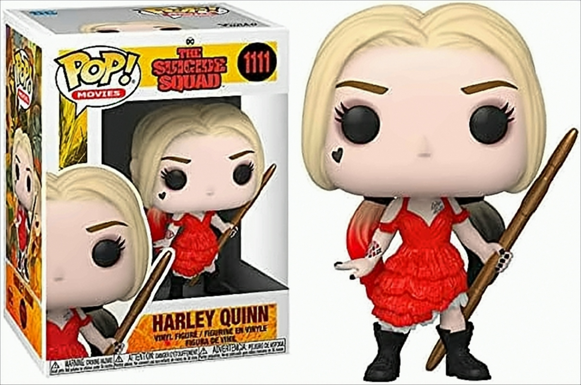 Figura de Harley Quinn de The Suicide Squad, en caja.