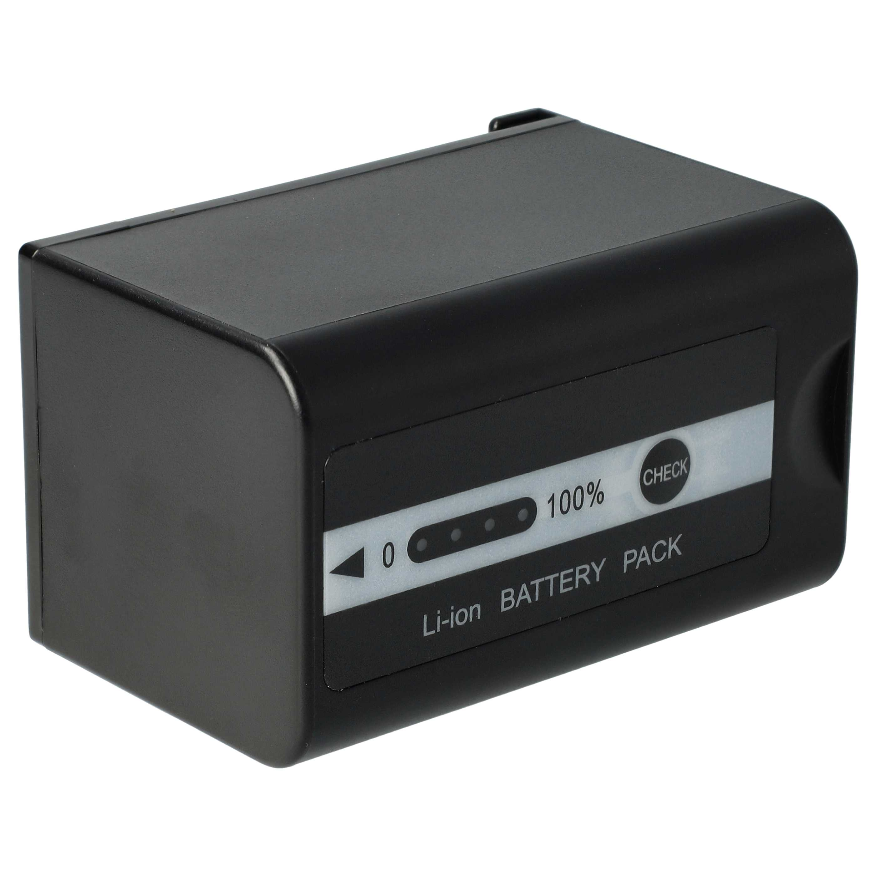 Schwarzer Li-Ionen-Akku mit Ladeanzeige. Er hat eine 'CHECK'-Taste und den Text 'Li-ion BATTERY PACK'.