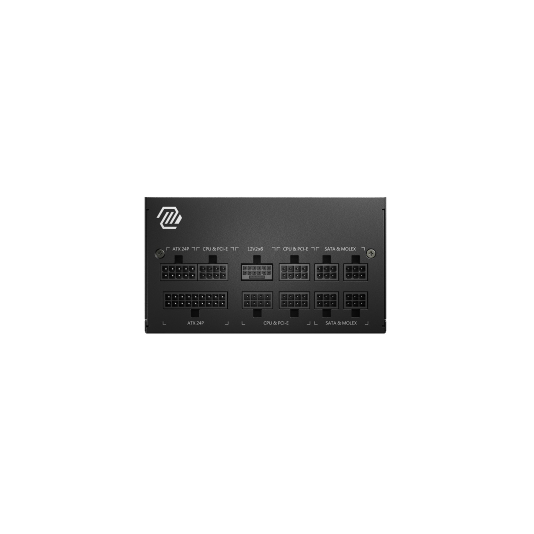 Black PC power supply with multiple connectors.
