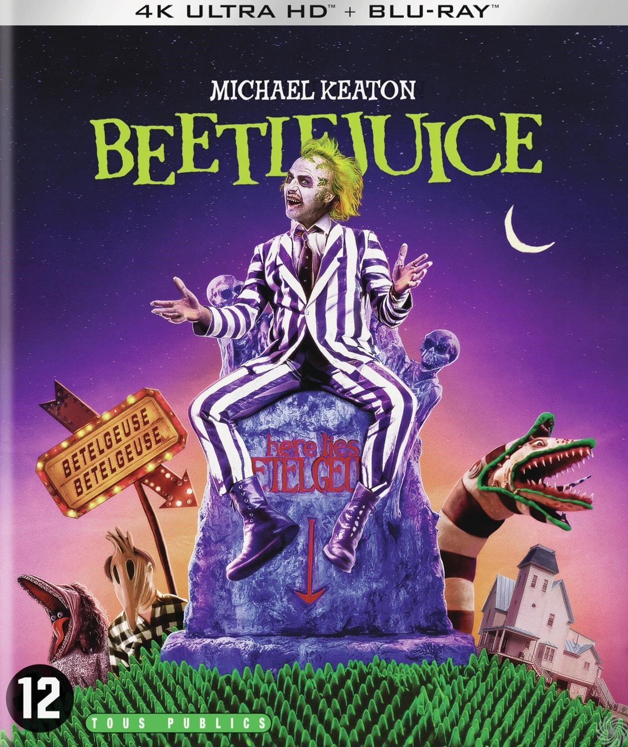 Filmposter van Beetlejuice, met Michael Keaton in karakter en titel.
