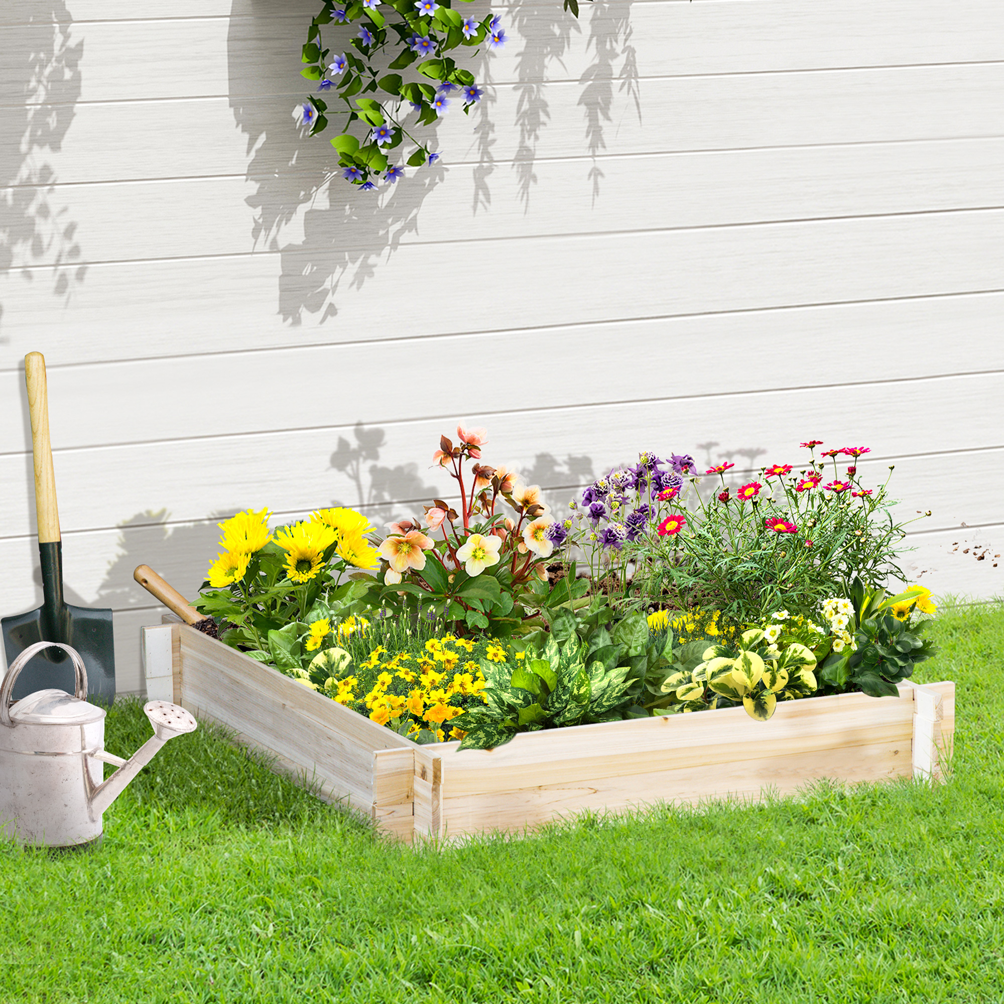 Jardinera - OUTSUNNY 845-654, Madera Natural