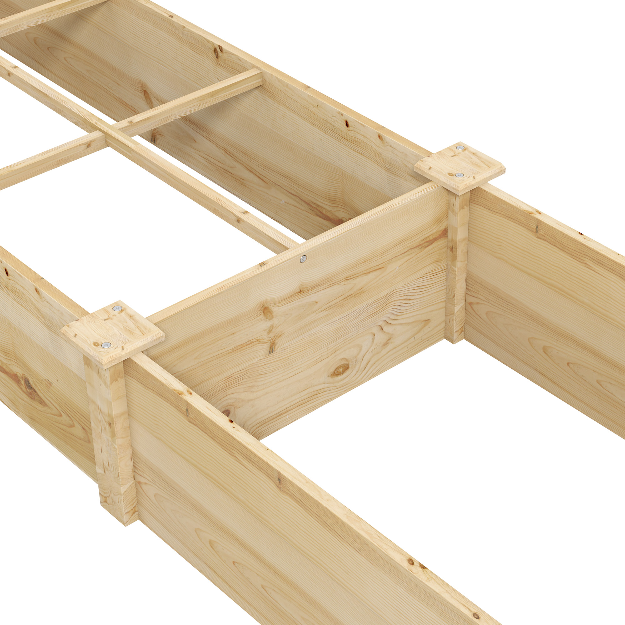 Rechteckiger Holzrahmen. Hat eine rechteckige Struktur mit Holzstütze.
