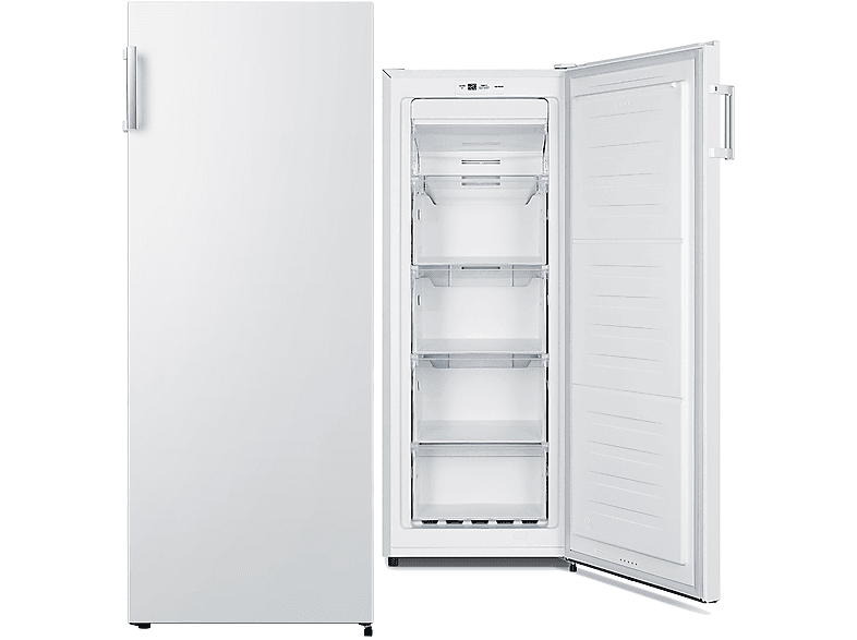 PKM Gefrierschrank 155L NoFrost - Silber Freistehend Mit Tür-Alarm