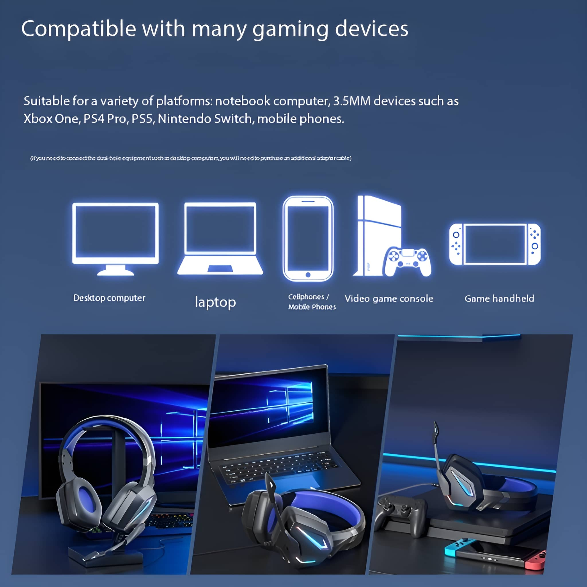Das Bild zeigt verschiedene Spielgeräte, darunter einen Desktop, Laptop, Telefon, Konsole und Handheld.