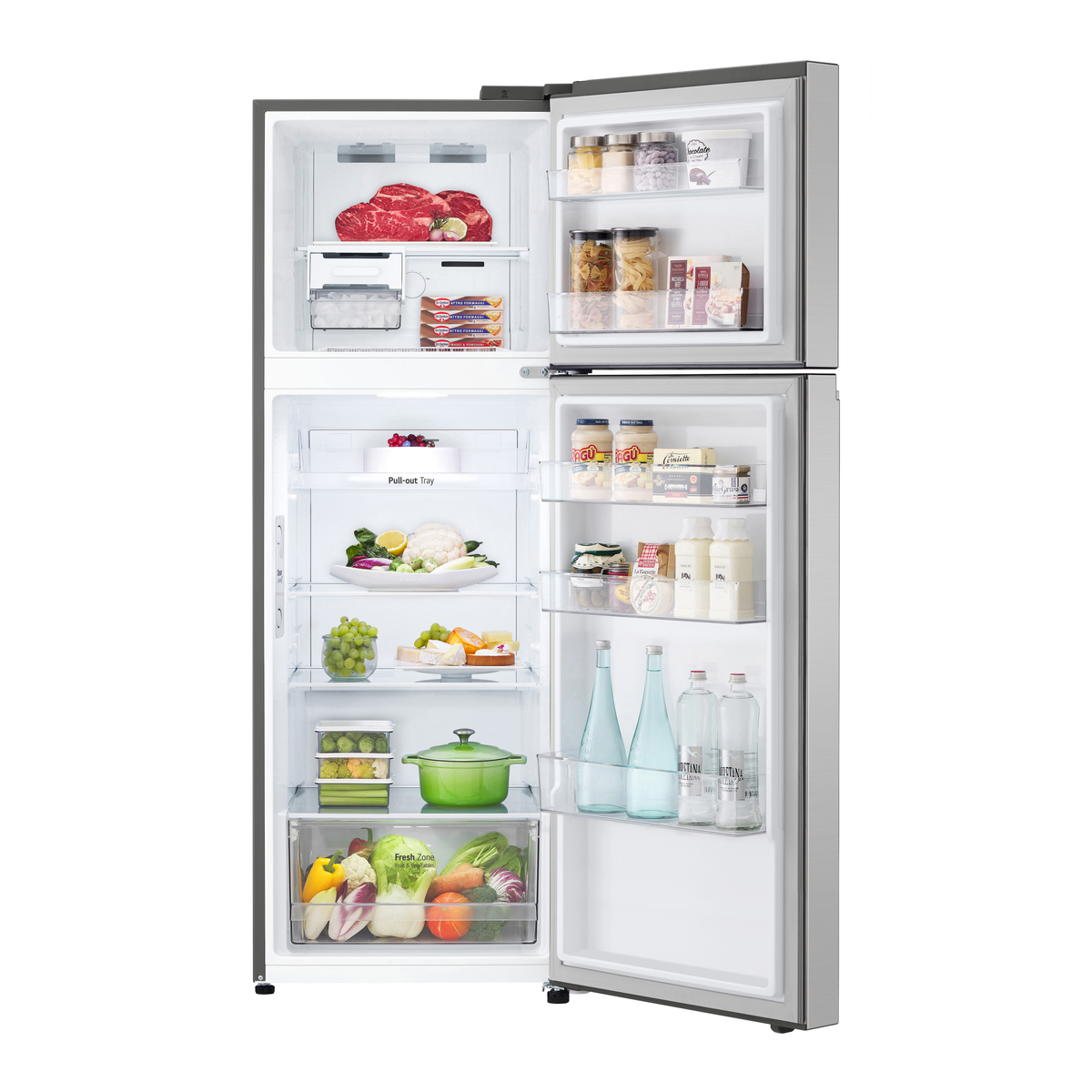 LG GTBV38PZGKD Kühl- und Gefrierkombinationen (E, 227 kWh, 172 cm hoch, Edelstahl)