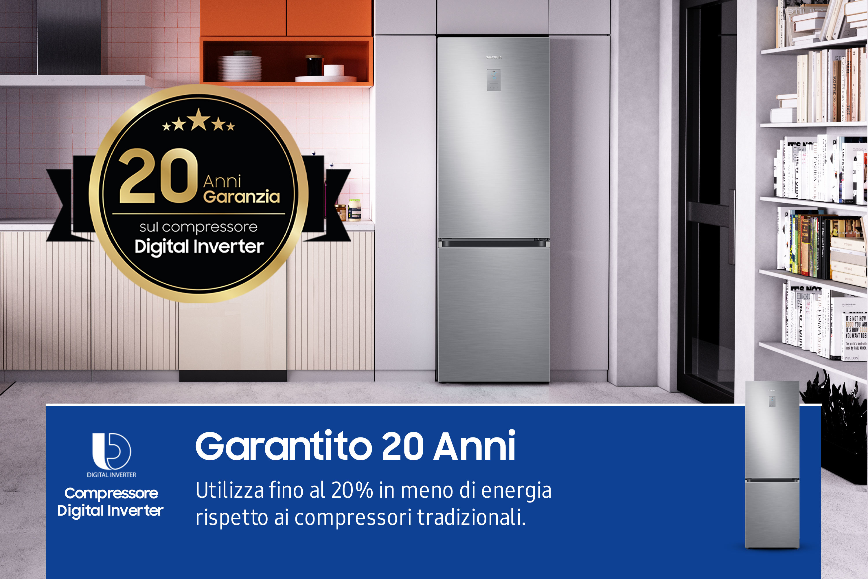 Etiqueta energética para un refrigerador, con una clasificación E y especificaciones clave.