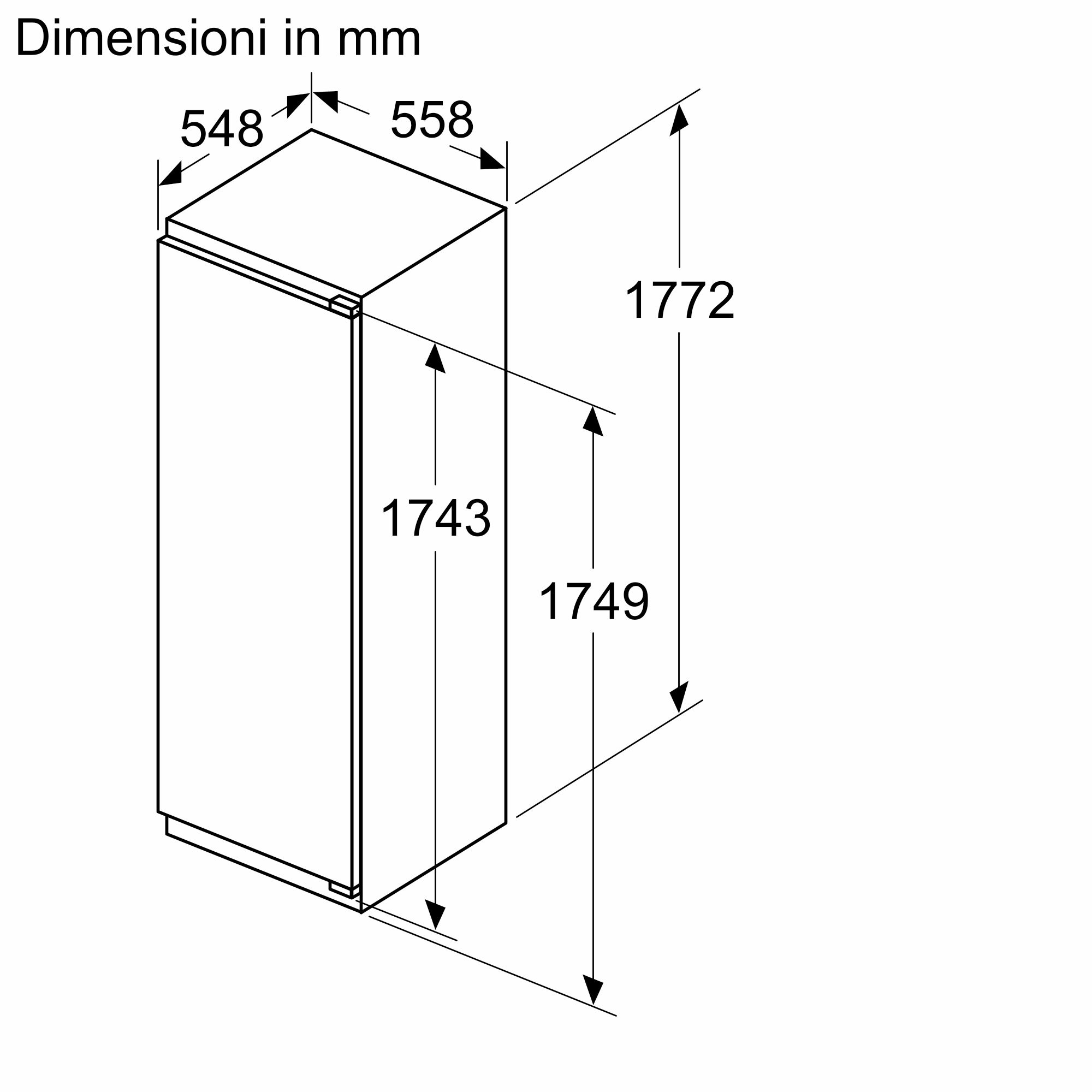 Produktinformationsblatt für einen Hotpoint/Ariston-Kühlschrank mit technischen Daten.