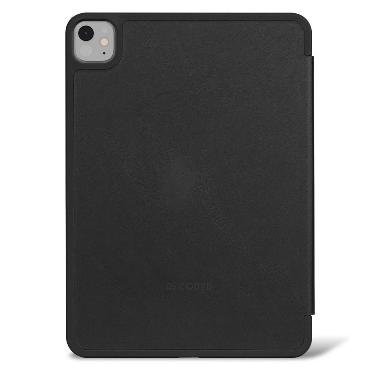 Una custodia nera per iPad con la scritta DECODED.
