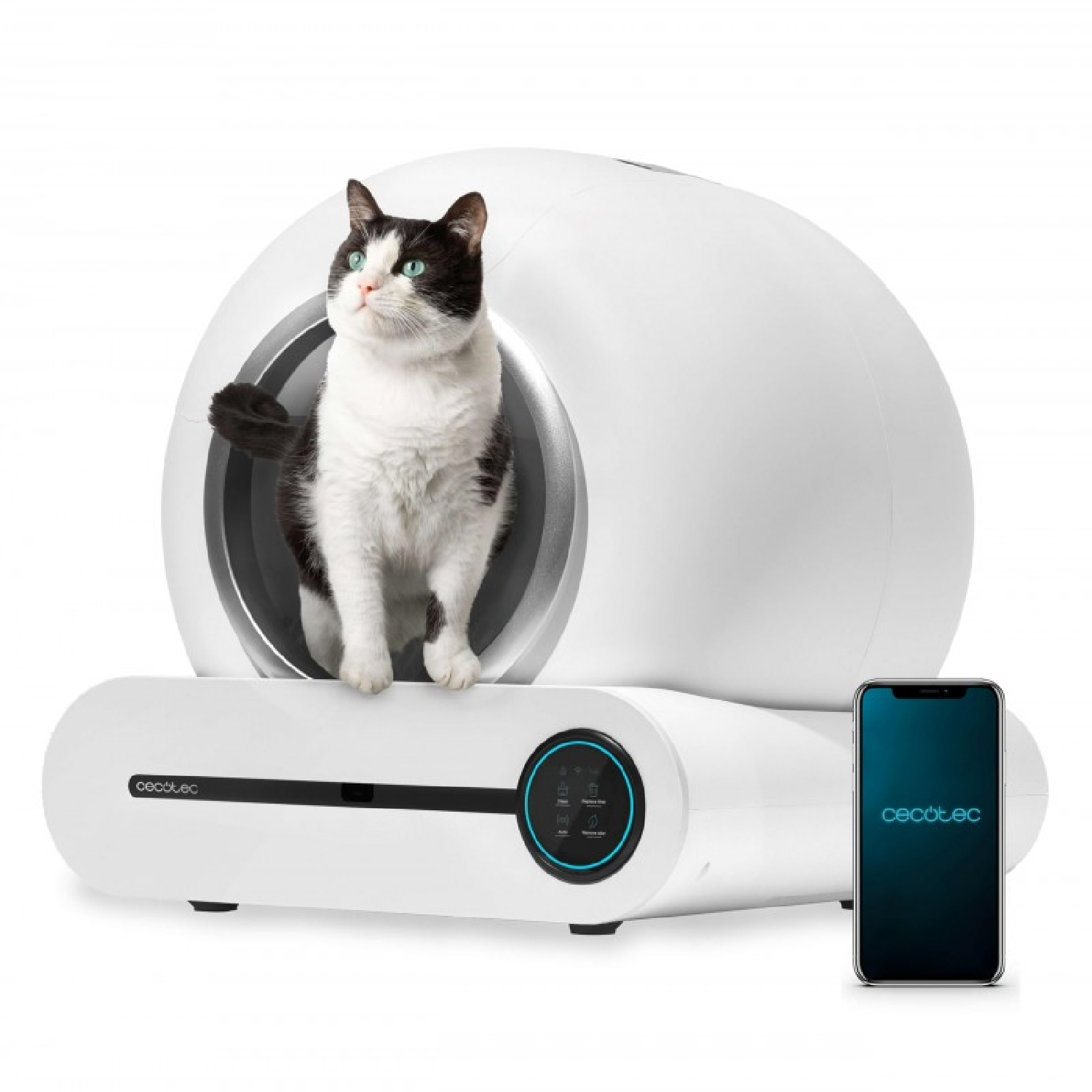Arenero para Gatos CECOTEC Pumba 8000 CleanKitty Smart, para Gato, Whie