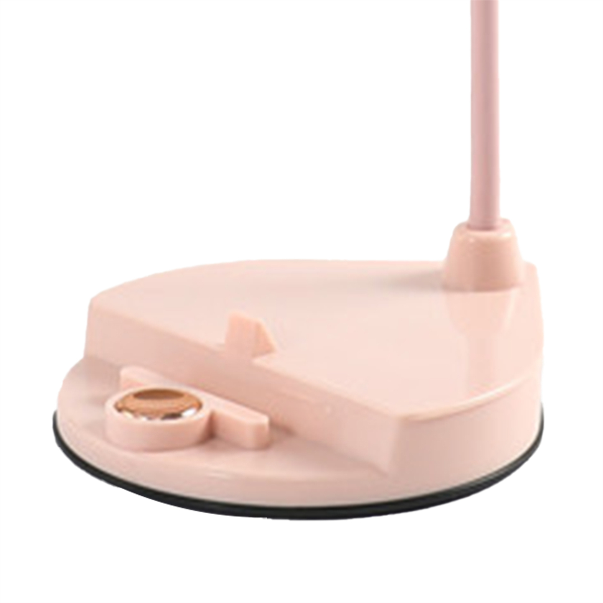 Ein rosa Lampensockel mit flexiblem Hals und einem hellrosa Kopf.