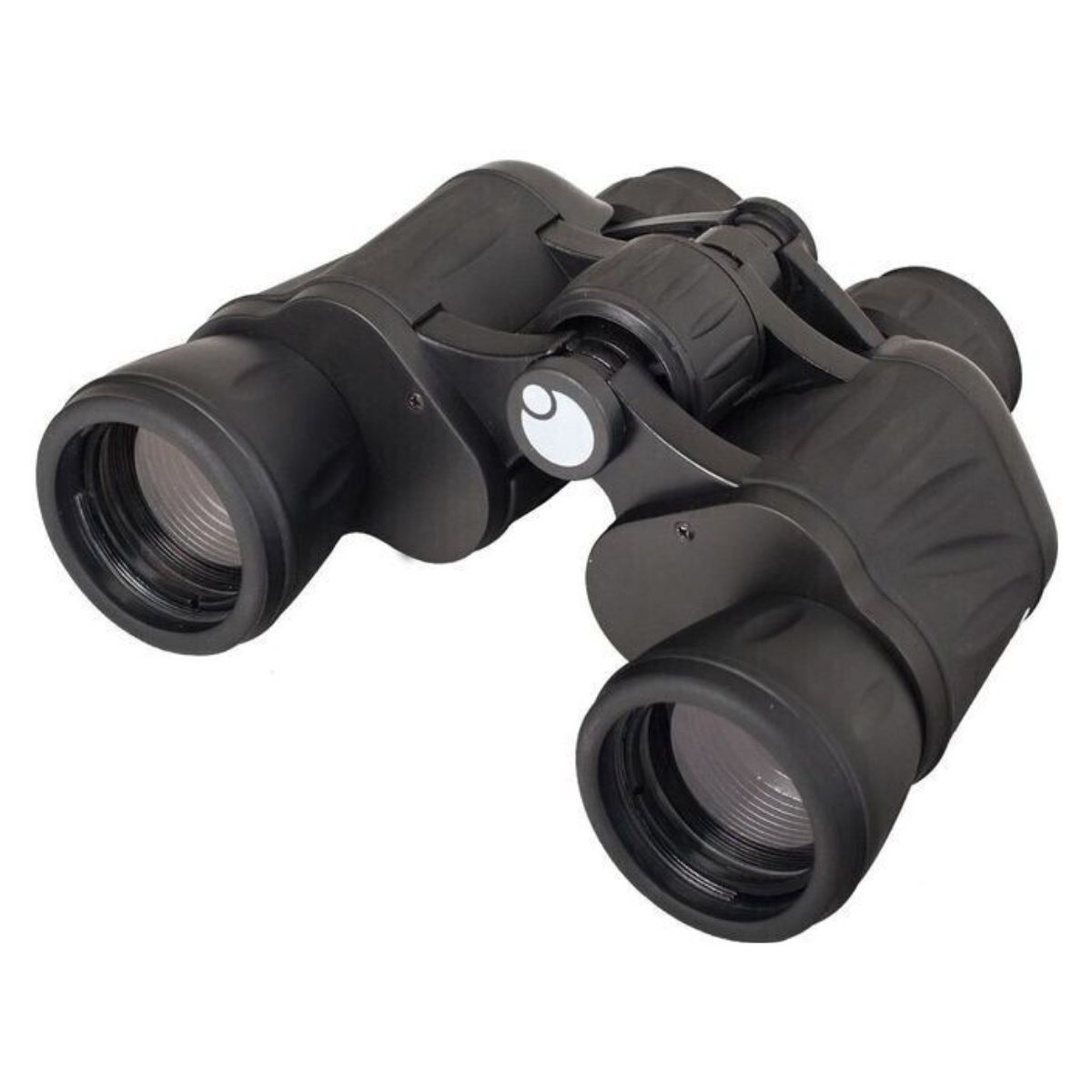 Schwarzes Fernglas mit Fokusrad. Der Hintergrund ist weiß.