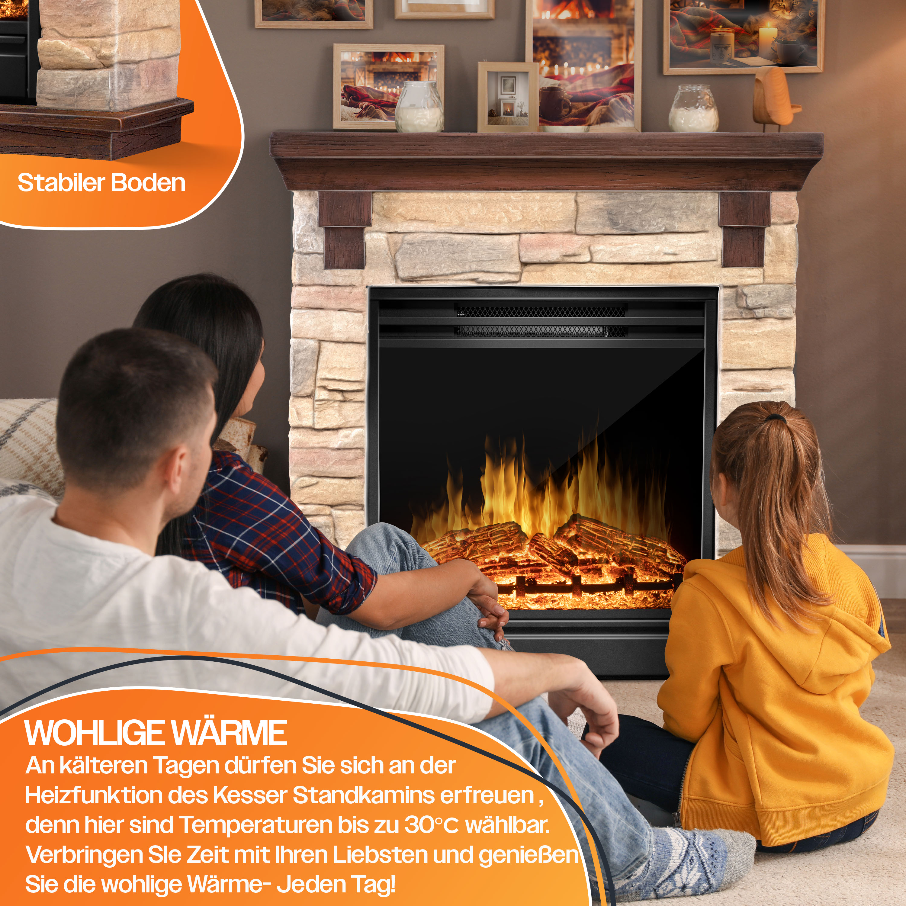 KESSER 22437 Heizung Elektrischer Kamin (2000 Watt)