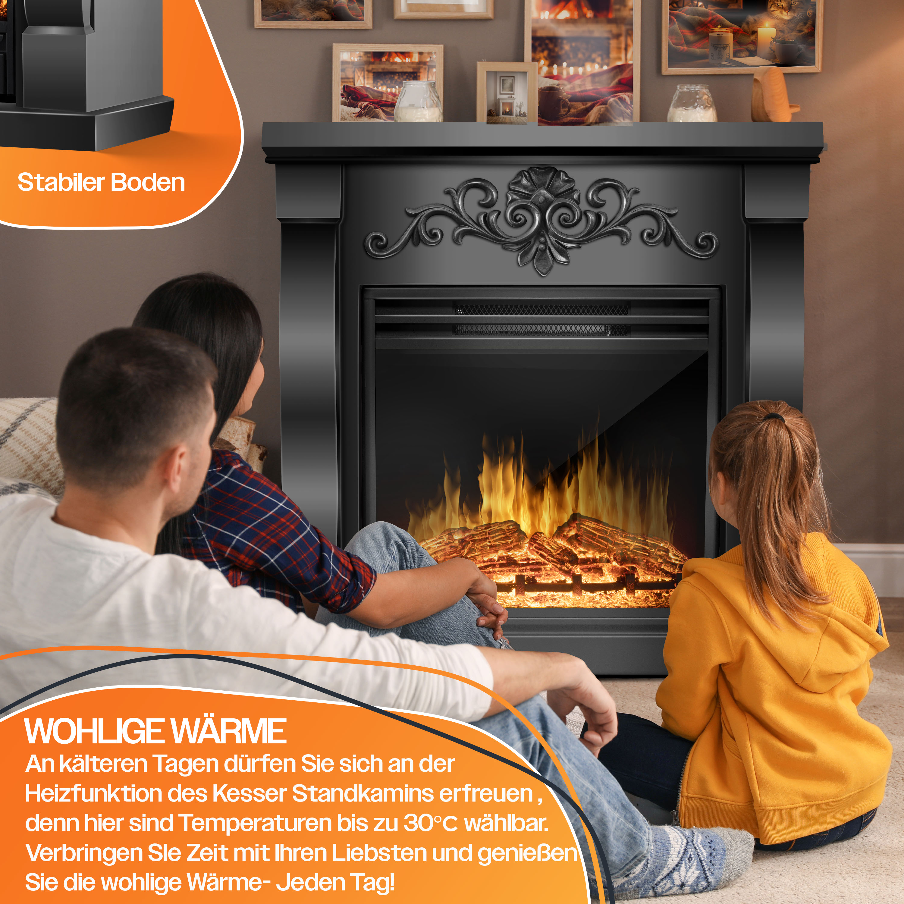 KESSER 22434 Heizung Elektrischer Kamin (2000 Watt)