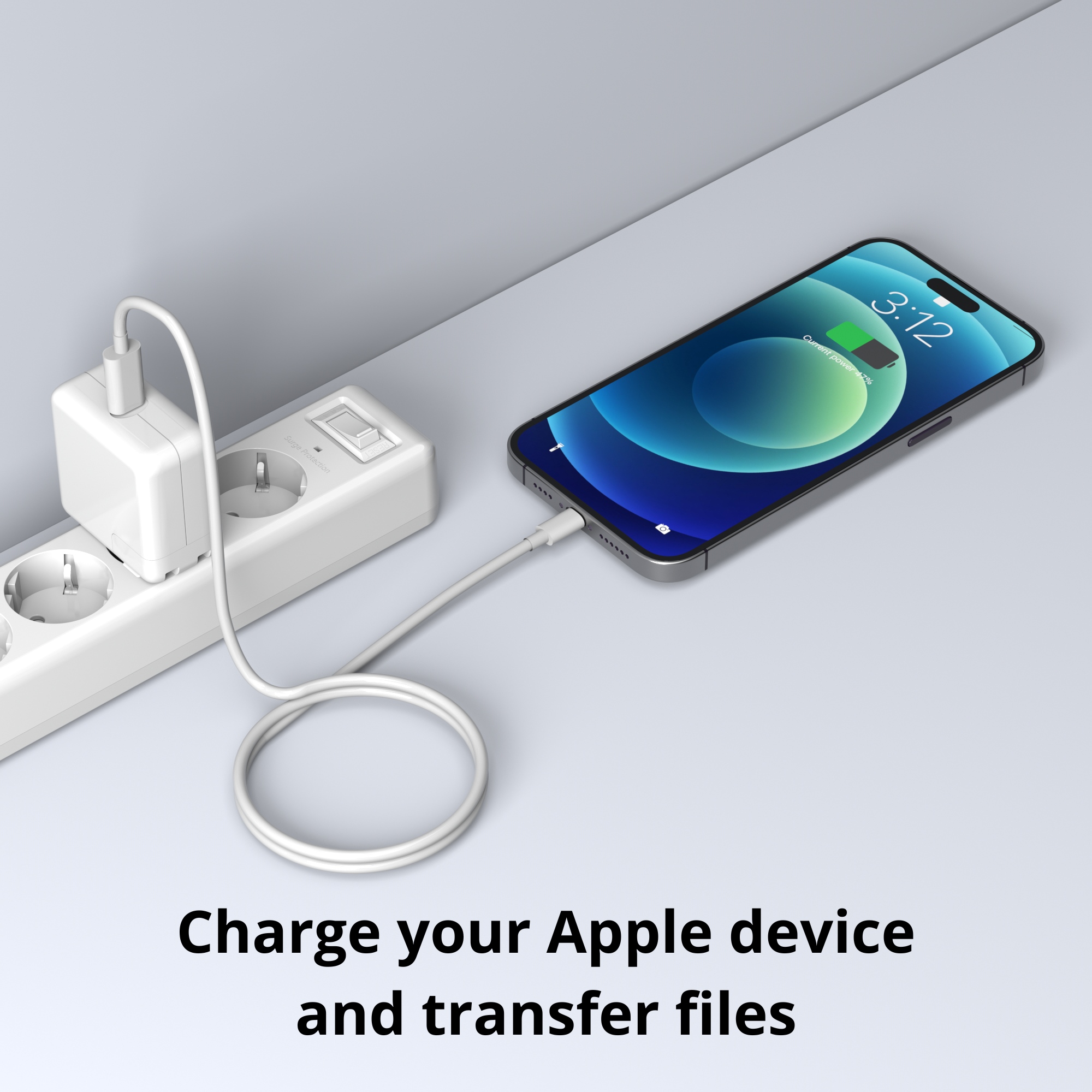OTB USB-C / Lightning-kabel - iPhone 14/13/12/X/iPad Pro - 1m - Wit